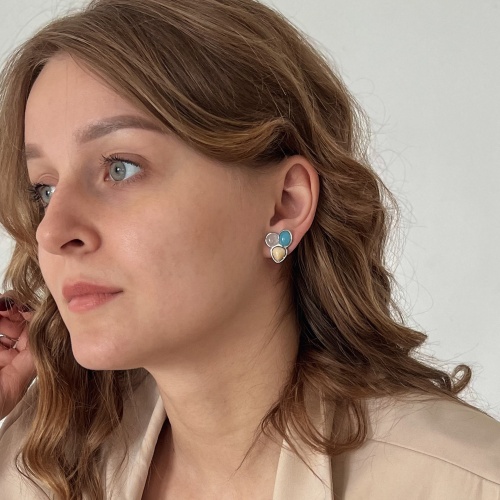 Серьги Possebon Azul, Q.Roze, Bege, A0292.20.7.13 S фото 4